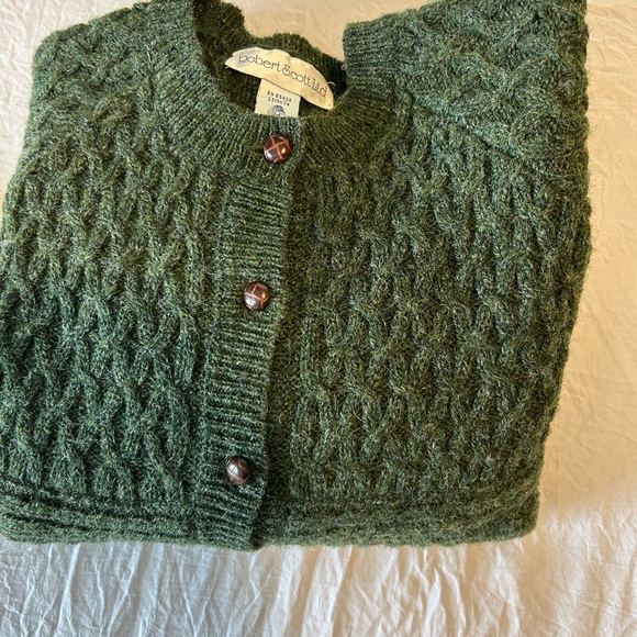 Vintage XL Women's Robert Scott LtD 100% Wool Green Sweater - Picture 6 of 6